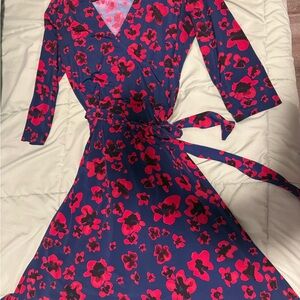 Neiman Marcus blue and red dress